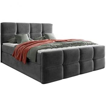 Cama Continental Beloit 103 Doble con Somieres y Tapiz, 160x200 cm, Gris, 226 x 169 x 117 cm