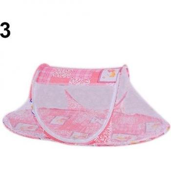 Cuna portátil para bebé con estampado floral, forma de barco y mosquitero plegable