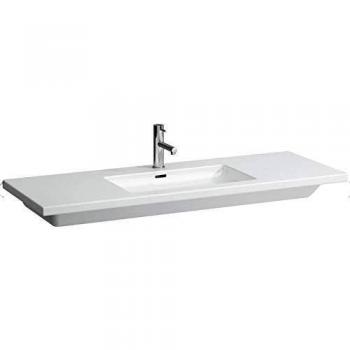 Lavabo Cuadrado Laufen Living Square 130x48cm, 1 Agujero para Grifo, Con Rebose, Recortable Hasta 65cm, Blanco