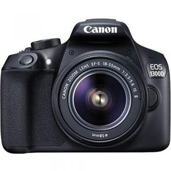 Cámara Digital Réflex Canon EOS 1300D 18MP Negro Kit con Lente EF-S 18-55mm f/3.5-5.6 IS II + Tarjeta SD de 32GB