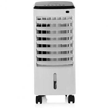 Tristar AT-5446 Climatizador portátil 2 en 1 oscilante 90°, depósito de agua 4 L, temporizador, 3 velocidades, 2 recipientes congelables, 364,8 m³/h., función ventilador, mando a distancia, 65 W