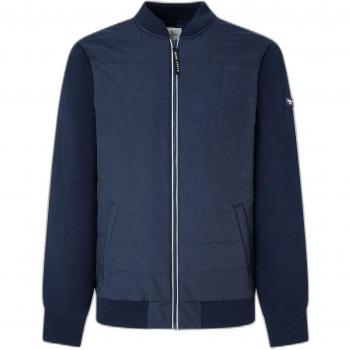 Pepe Jeans Men's Snell Crew Casual Cardigan Sweater, Blue, Cotton, 2024