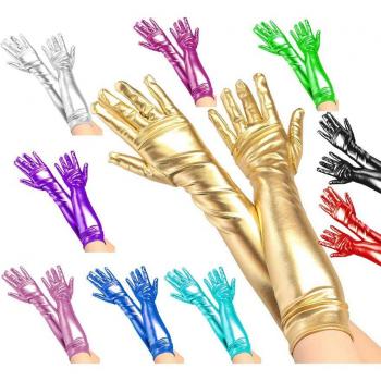Guantes Largos Metalizados para adultos en varios colores