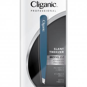 Professional Eyebrow Tweezers Precision Slant Tip | Hair Tweezer for Men & Women, Stainless Steel | Best for Plucking Chin Facial Hair | Cliganic 90 Days Warranty