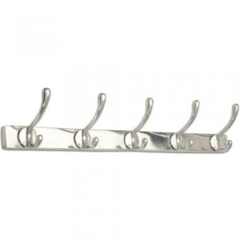 Perchero de Pared de Aluminio con 5 Ganchos - 51 x 9 x 12 cm