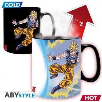 Taza Térmica Goku Vs Buu Dragon Ball Z Cambia De Color Cerámica 460 mls