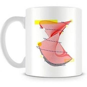 Vaporwave Style Aesthetic Red and Yellow Geometric Design Taza
