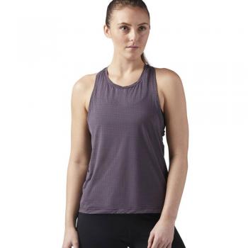 Reebok Perforated Tank Camiseta, Mujer, Gris