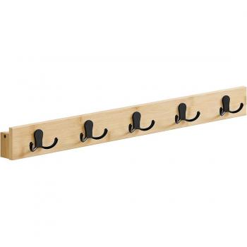 Juego de 2 Colgadores de Pared con Estante, 5 Ganchos Dobles Metal, Carga 25kg por Gancho, Ahorro de Espacio, Blanco Nube, Beige Natural