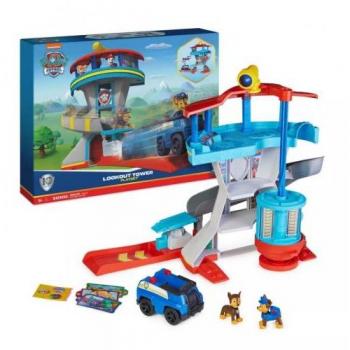 PAW Patrol Lookout Tower Playset with Vehicle Launcher, Chase Figure and Police Cruiser Car, and Accessories - 6065500
