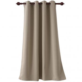 Deconovo Cortinas Opacas Telas Termicas Aislantes Frio Calor Ruido Luz Rayos UV para Salon Dormitorio 1 Panel 140 x 180 cm Caqui