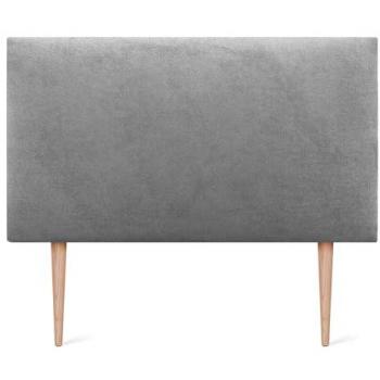Cabecero Tapizado AQUALINE Liso en Tela Gris 95x105cm con Patas para Camas de 70/80/90 cm