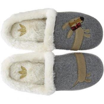 Lotus Arabella - Zapatillas de casa de sintético mujer, color gris, talla 40