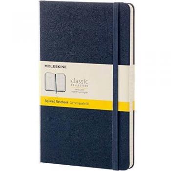 Cuaderno Moleskine Clásico Grande Tapa Dura Hojas Cuadriculadas Color Azul Zafiro 240 Páginas