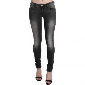 Black Gray Washed Skinny Trouser Cotton Jeans
