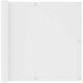 Toldo para balcón de tela oxford 90x300 cm color blanco, blanco y azul, naranja y marrón