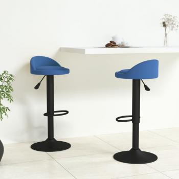 Taburetes de cocina 2 unidades terciopelo azul vidaXL530264, terciopelo azul, diseño moderno, ajustables en altura, ideales para casa, bistró o restaurante