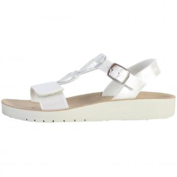 Sandalias Geox Costarei Plata para niña, modelo GI gris plateado blanco, talla 31