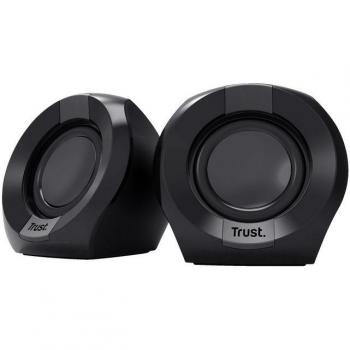 Trust Polo Speaker Set 2.0 Channels, 4W RMS, USB Powered, AUX 3.5mm Input, Inline Control, Compact Design - Black
