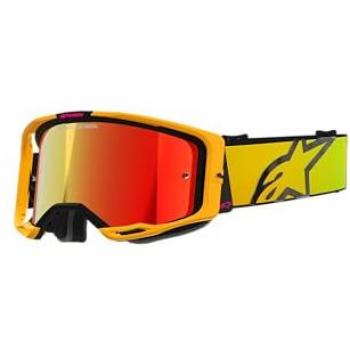 Gafas de motocross Alpinestars Vision 8 Corp Mirror Amarillo-Rosa-Mirror Red (tamaño único)