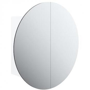 Armario de baño con espejo redondo y LED blanco 40x40x17,5 cm Vidaxl Blanco