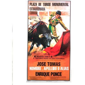 Cartel de toros con un nombre personalizable - J. Tomás / E. Ponce