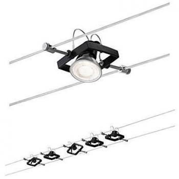 Sistema de Iluminación Paulmann Mac II, 5 Focos GU5.3, Negro Mate, Sin Bombillas, Máx. 10W