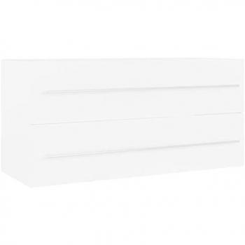Armario para lavabo madera contrachapada blanco 100x38,5x48 cm
