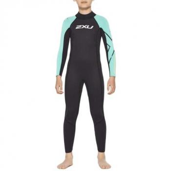 2XU Traje De Neopreno De Manga Larga Con Cremallera En La Espalda Para Jóvenes Propel, Negro/Oasis, Talla S
