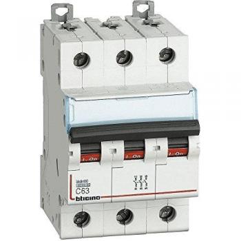 Disyuntor Magnetotérmico Bticino 3 Polos 63A Curva C 6kA FN83C63