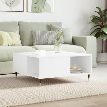 Mesa de centro vidaXL de madera contrachapada 80x80x36,5 cm en color blanco brillante, negro o blanco, ideal para salón, comedor o como mesa auxiliar