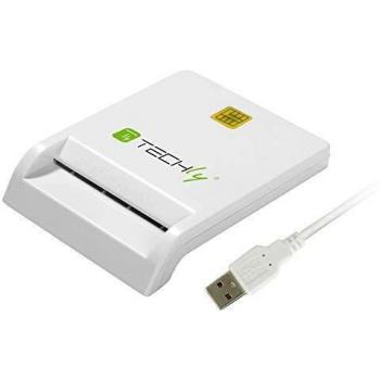 Lector de Tarjetas Techly Compact Smart USB2.0 Blanco con Escritor de Tarjeta Inteligente