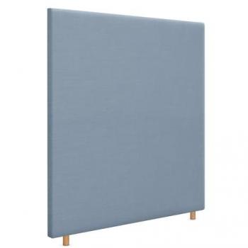 Cabecero Tapizado de Lino Natural Azul Liso Hasta el Suelo 90cm con 8cm de Grosor para Cama Dormitorio Moderno
