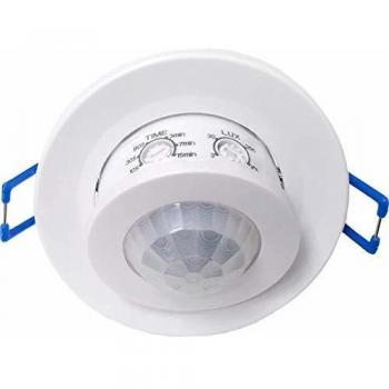 Garza Power - Detector de Movimiento Infrarrojos Empotrable de Techo, Ángulo de Detección 360º, color Blanco