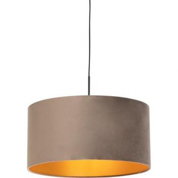 Lámpara colgante de terciopelo taupe y oro 50cm - Combi