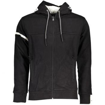 U.S. Polo Assn. Men's Elegant Fleece Hooded Sweatshirt with Contrast Details - Black, Size M