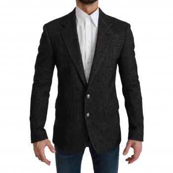 Dolce & Gabbana Gray Plaid Check Slim Fit Jacket Blazer - IT46 | S
