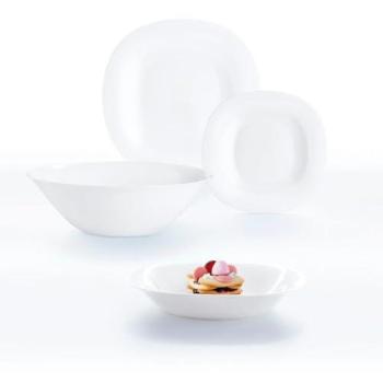 Vajilla Opal Carine Luminarc 19 Piezas para 6 Personas - Blanco y Negro, Apta Microondas y Lavavajillas, Alta Resistencia y Fabricada en Francia