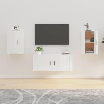 Mueble TV 2 piezas Blanco pulido 40x34,5x60 cm Vidaxl