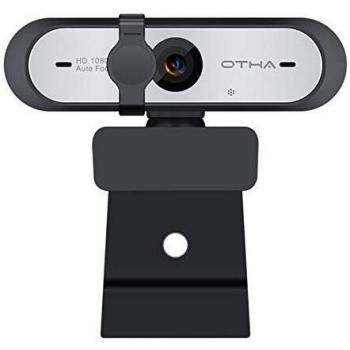OTHA Webcam, Cámara Web 1080p 60fps AutoFocus con Doble micrófono y protección de la privacidad,Corrección de Iluminación HD,Sonido Estéreo,Compatible con Zoom/Skype/Facetime/Team