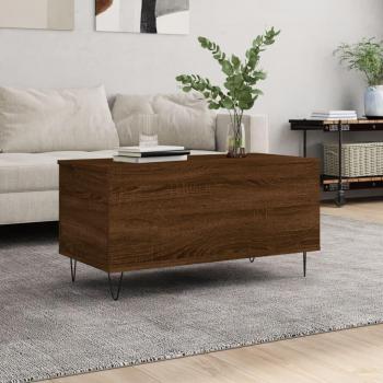 Mesa de centro madera contrachapada 90x44,5x45 cm en color Blanco, Negro y Blanco brillante, ideal para salón o comedor, también conocida como Mesita Auxiliar o Mesa de Café; además, Mesa de centro madera