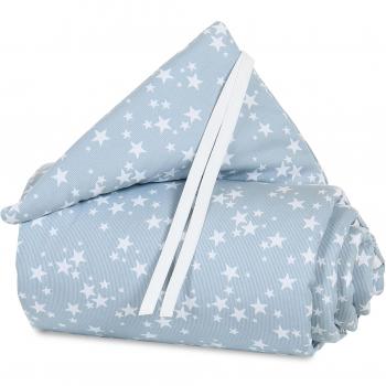 Protector Acolchado para Cuna Babybay Maxi Azul Celeste con Estrellas Blancas