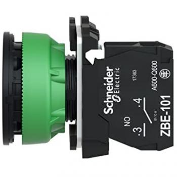 Pulsador Schneider Electric XB5FA11, tipo SPST, color de botón blanco, montaje en panel, grado de protección IP69