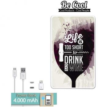 Becool® - Batería Externa Power Bank 4000 mah + Gratis 1 cable USB-MicroUsb