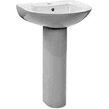 vidaXL Lavabo de Pie Cerámica Blanco 520x440x190 mm Muebles de Baño Grifería