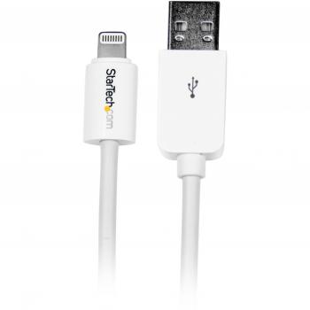 StarTech.com USBLT3MW - Cable con conector Lightning de 8 pin a USB A 2.0 para Apple iPod/iPhone 5 iPad, blanco