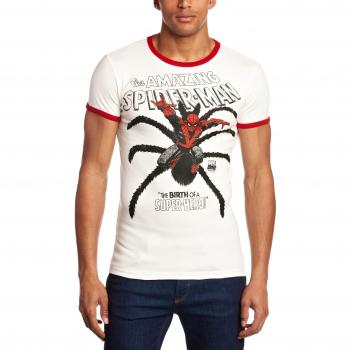 LOGOS - Camiseta slim fit de Spiderman de manga corta para hombre, talla 43/44, color varios colores