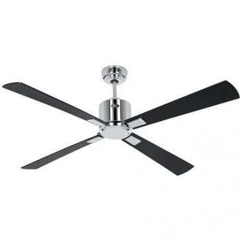 Ventilador de Techo Casafan Eco Neo III 132cm con Motor WiFi Cromo Brillante y Aspas Reversibles Teca y Negro