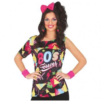 Camiseta de los años 80 multicolor adulto