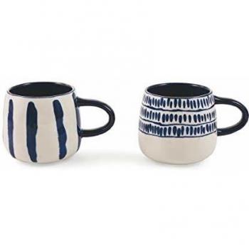 Villa D'Este Home Tivoli 2424782 Masai Blue - Juego de 2 tazas, gres